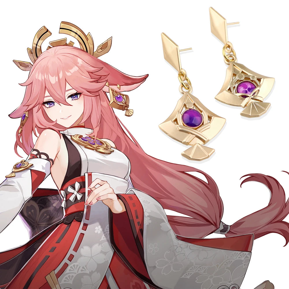 Genshin Impact Yae Miko Cosplay Ear Studs