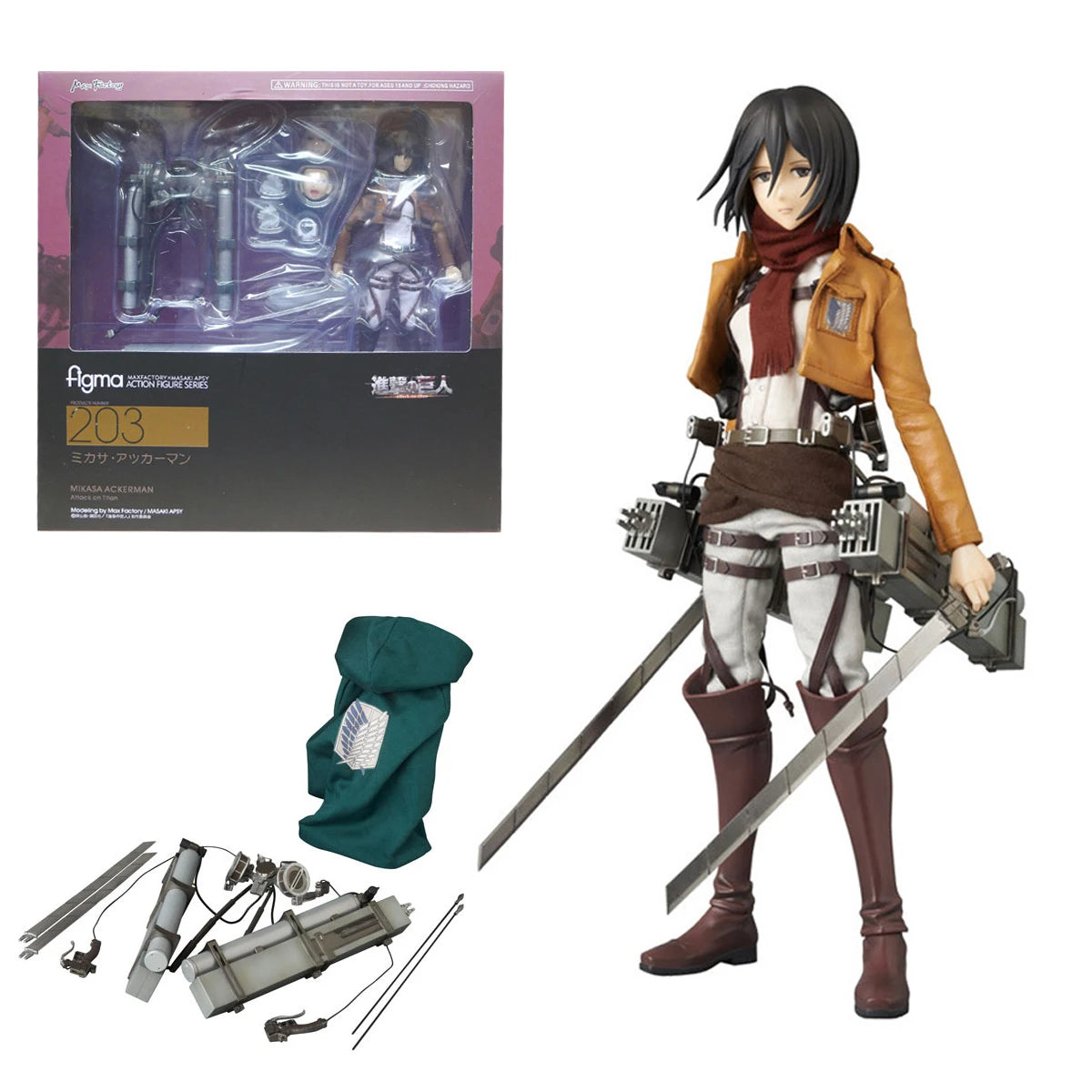 19cm Attack On Titan Mikasa Figure