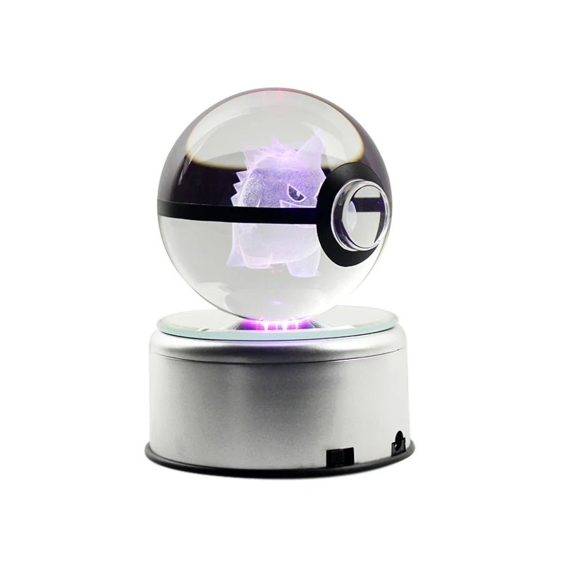 Crystal Glass Pokeball LED Light Sphere