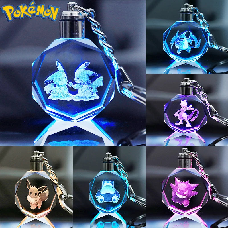 Pokemon Crystal Luminous Keychain Set