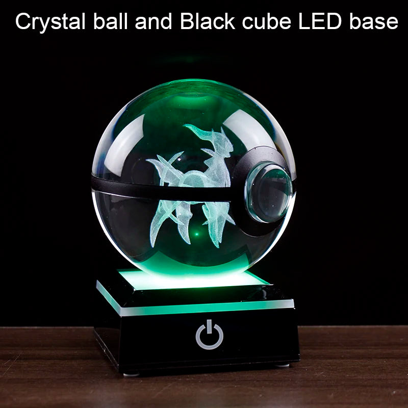 Crystal Glass Pokeball LED Light Sphere