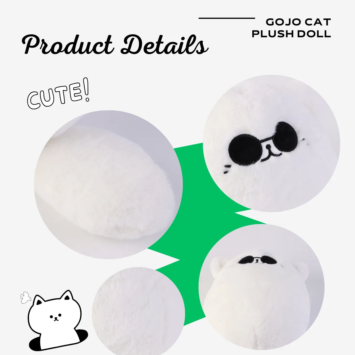 32cm Soft Gojo Cat Plush Pillow