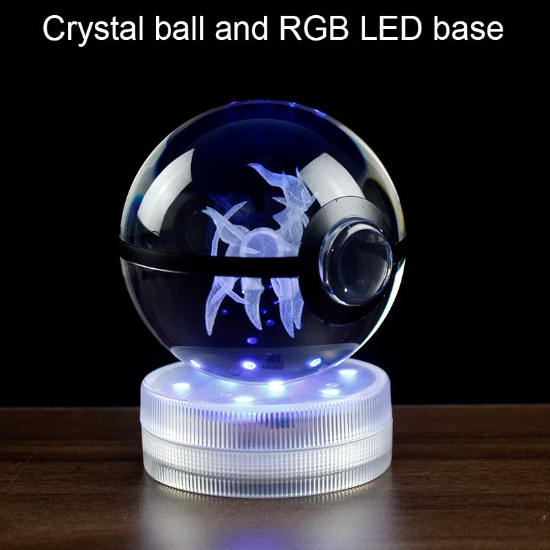 Crystal Glass Pokeball LED Light Sphere